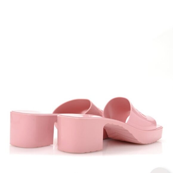 Gucci Pink Rubber Slide Sandals Size 6.5 Gucci Pink Rubber Slide Sandals Women's - Picture 7 of 9
